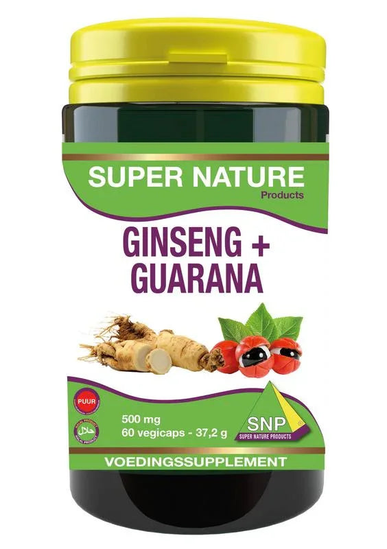 SNP Ginseng guarana 500mg puur 60 Vegetarische capsules