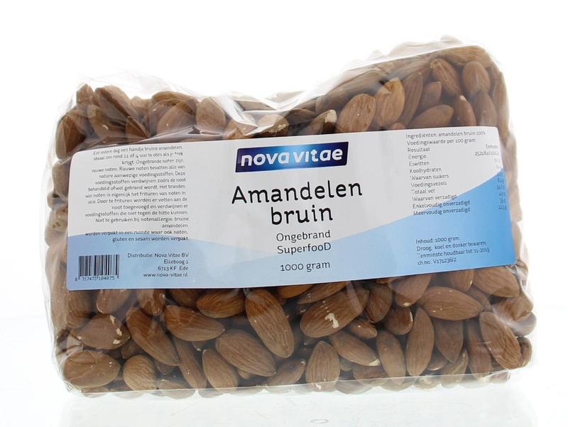 Nova Vitae Amandelen bruin ongebrand raw 1 Kilogram