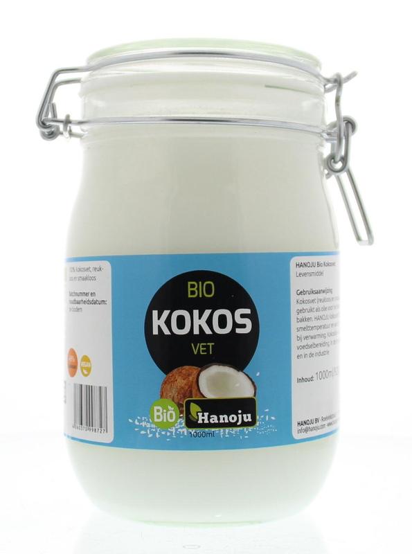Hanoju Kokosolie geurloos beugelglas bio 1.00 Liter