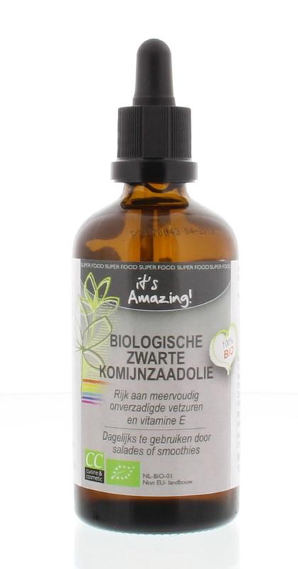 It's Amazing Zwart komijnzaad olie bio 100.00 Milliliter