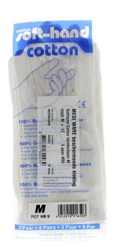 Softhand Verbandhandschoen soft cotton M 12 5 Paar
