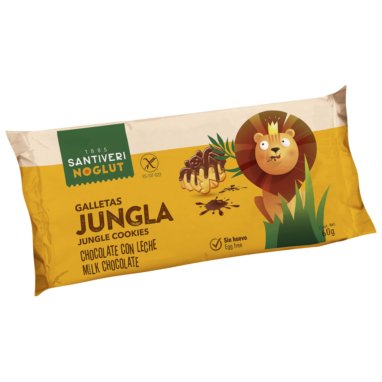Santiveri Jungle koekjes met chocolade glutenvrij 60.00 Gram