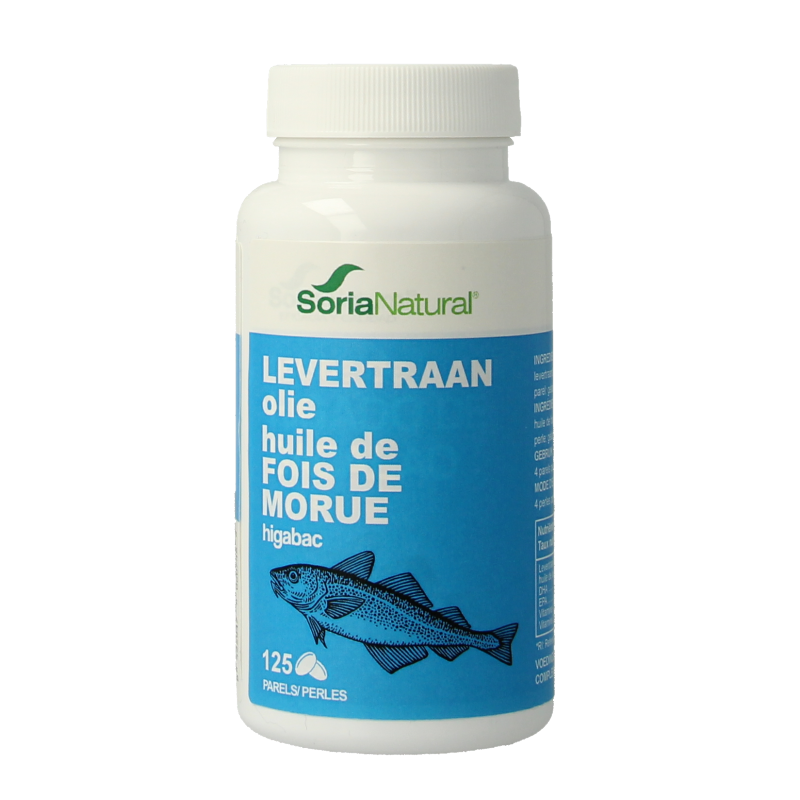 Soria Natural Higabac levertraanolie 125 Softgels