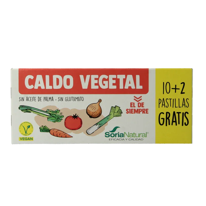 Soria Natural Bouillonblokjes vegan glutenvrij 10 + 2 gratis 12 Stuks