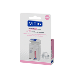 Vitis Floss soft waxed expanding fluor roze 50 meter 1 Stuks