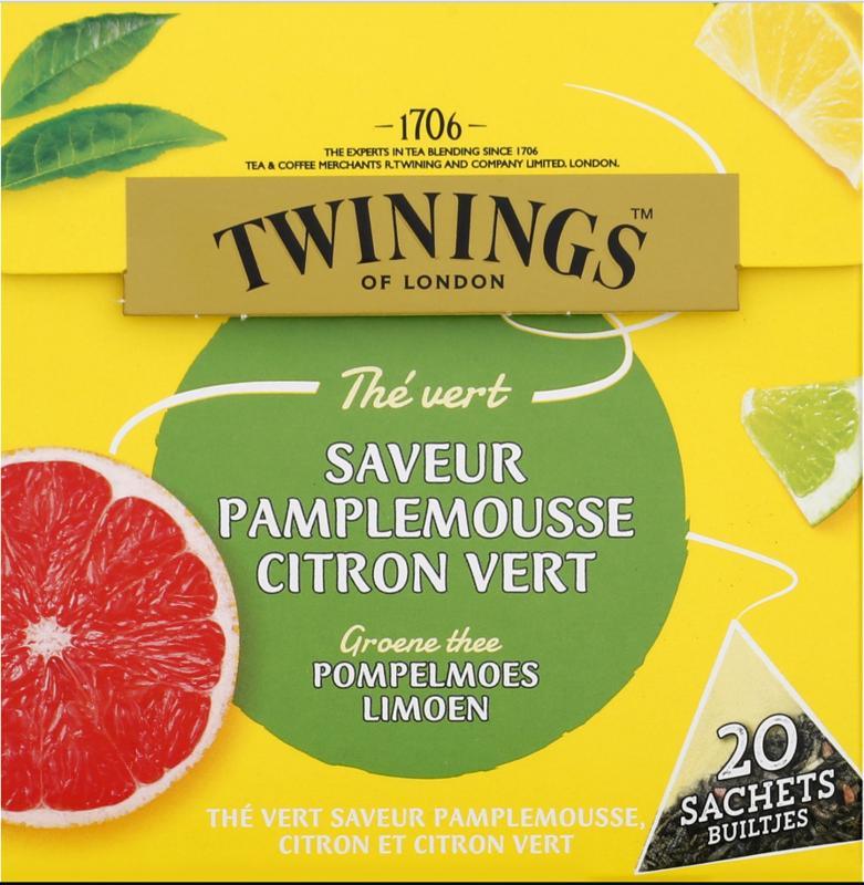 Twinings Groene thee pompelmoes citroen limoen 20 Zakjes