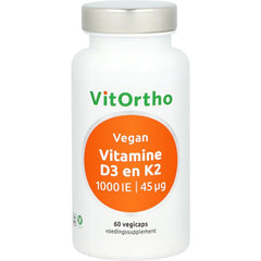 VitOrtho Vitamine D3 1000IE K2 45mcg vegan 60 Vegetarische capsules