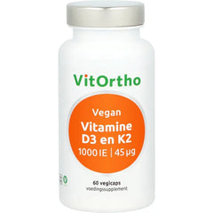 VitOrtho Vitamine D3 1000IE K2 45mcg vegan 60.00 Vegetarische capsules