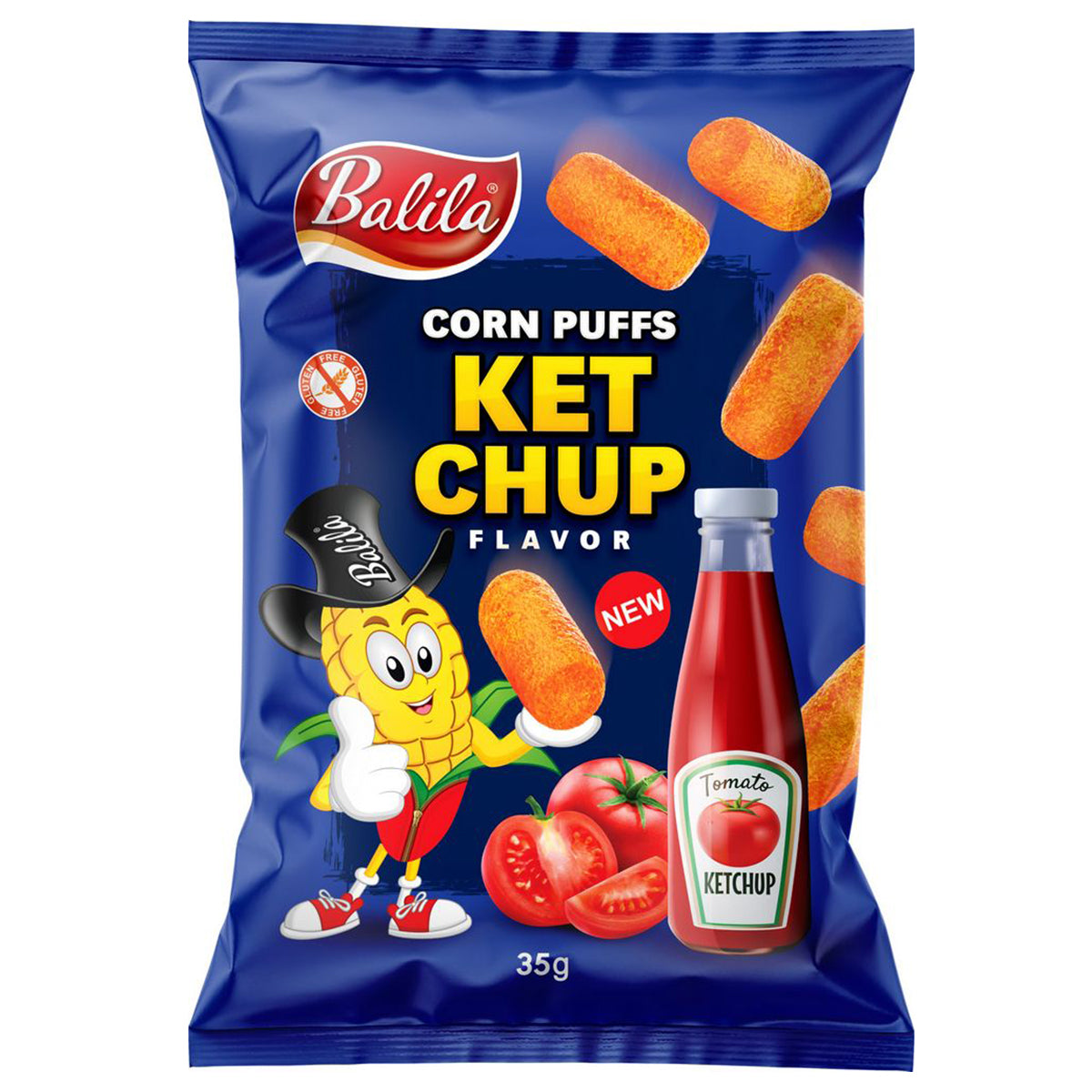 Balila Corn puffs ketchup glutenvrij 35.00 Gram
