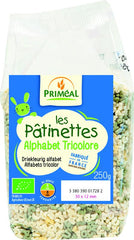 Primeal Pasta driekleurig alfabet bio 250.00 Gram