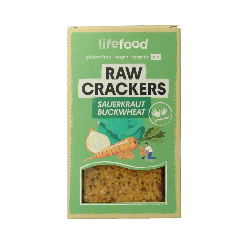 Lifefood Life crackers zuurkool boekweit raw bio 90 Gram