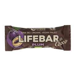 Lifefood Lifebar Inchoco pruimen bio raw 40 Gram