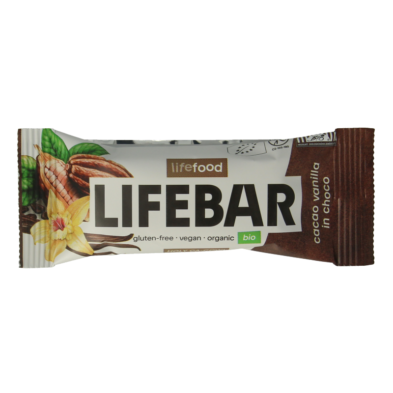 Lifefood Lifebar inchoco chocolade vanille raw bio 40 Gram