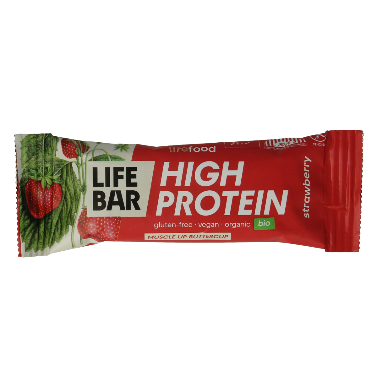 Lifefood Lifebar proteine aardbei bio 40.00 Gram