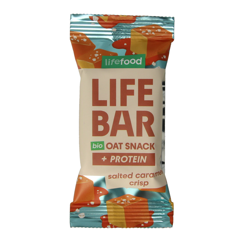 Lifefood Lifebar oatsnack proteine salted caramel crisp bio 40 Gram
