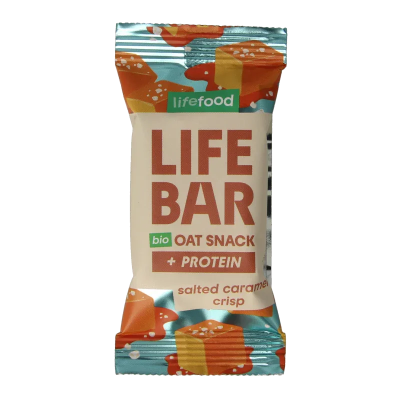 Lifefood Lifebar oatsnack proteine salted caramel crisp bio 40 Gram