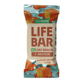 Lifefood Lifebar oatsnack proteine salted caramel crisp bio 40.00 Gram