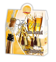Voor Jou! Cadeau doos champagneflesjes van harte 100 Gram