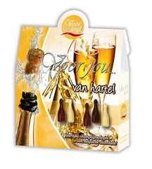 Voor Jou! Cadeau doos champagneflesjes van harte 100 Gram