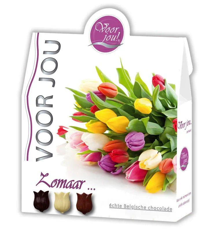 Voor Jou! Cadeau doos trendy bloemen zomaar 100 Gram