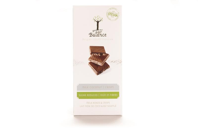 Balance Choco stevia tablet melk/kokoscreme 85.00 Gram