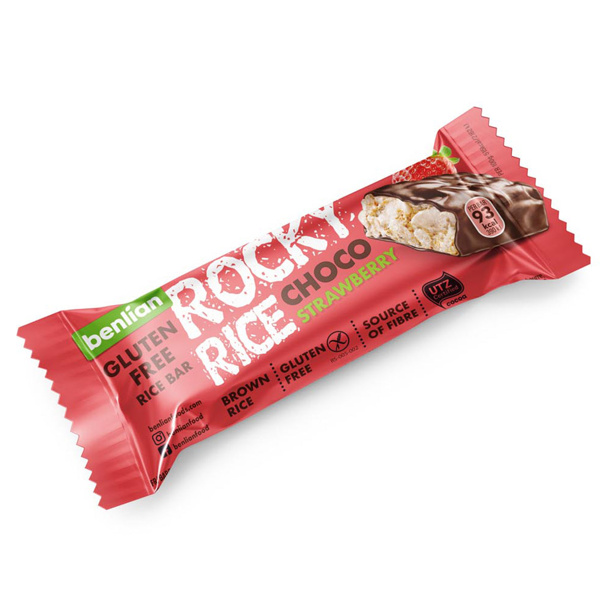 Benlian Rocky rice choco strawberry glutenvrij 18 Gram