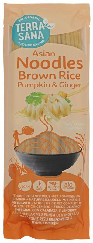 TerraSana Bruine rijstnoedels pompoen en gember bio 250 Gram