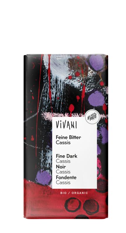 Vivani Chocolade puur met cassis bio 100 Gram