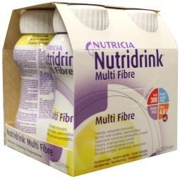 Nutridrink Multi fibre vanille 200ml 4 Stuks