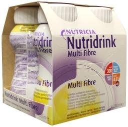 Nutridrink Multi fibre vanille 200ml 4 Stuks