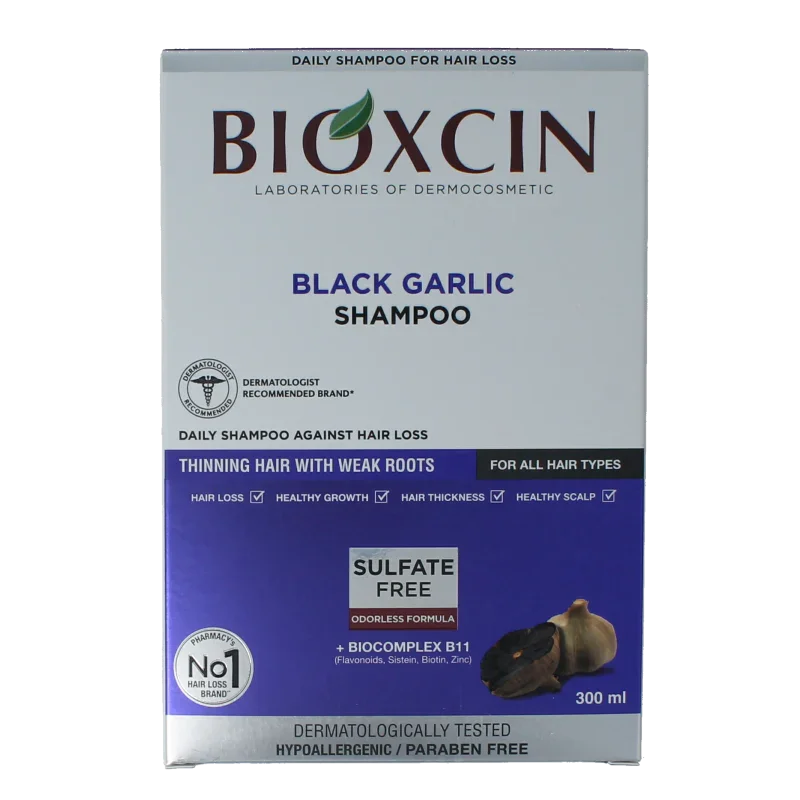 Bioxcin Shampoo zwarte knoflook 300 Milliliter