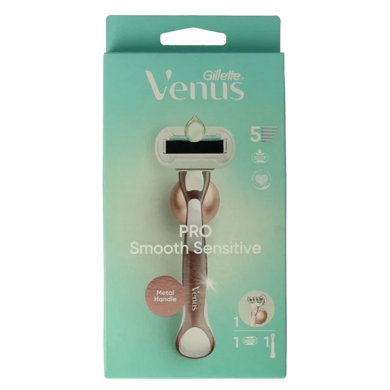 Gillette Venus deluxe smooth sensitive rosegold razor 1 Stuks