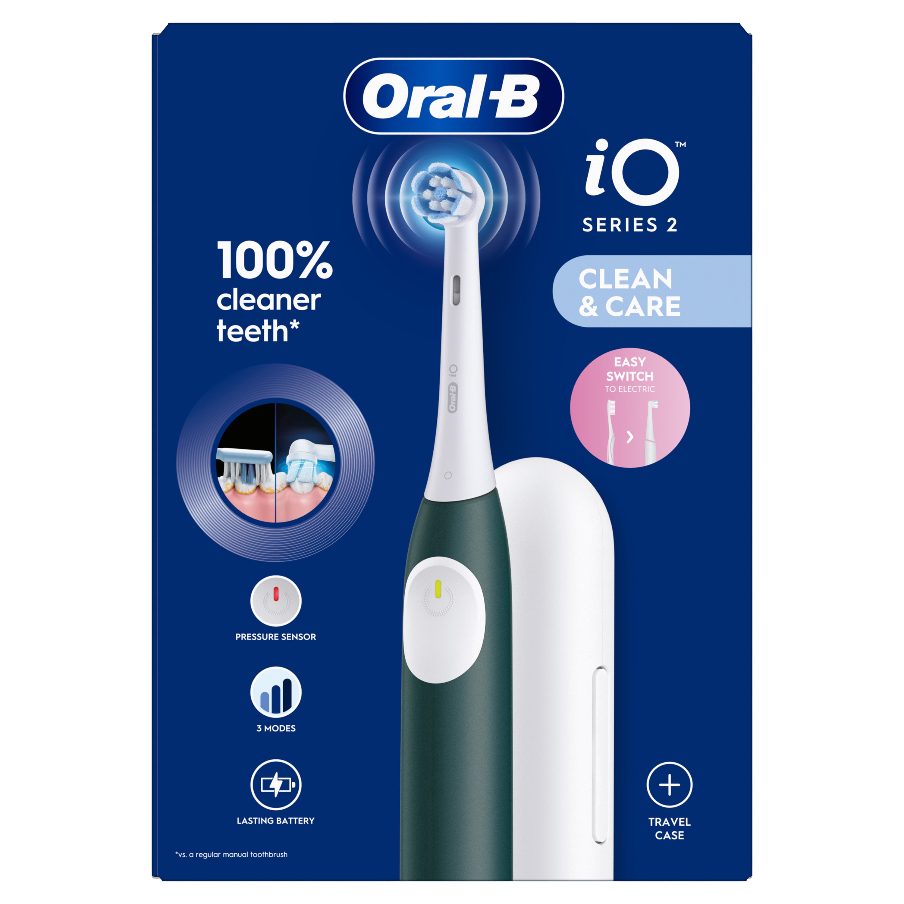 Oral B Elektr tandenborstel iO2 forest green + reisetui 1.00 Stuks