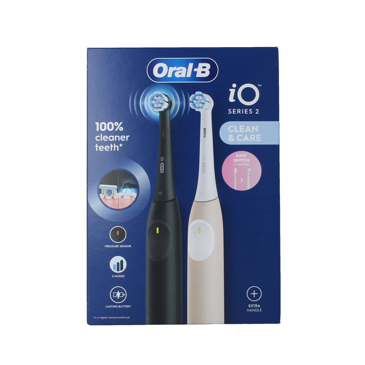 Oral B Elektrische tandenborstels IO2 duo black/pink 2.00 Stuks