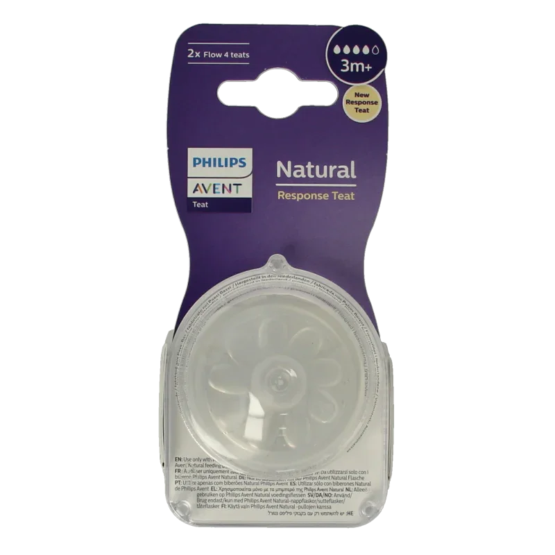 Avent Natural flesspeen 3M+ 2 Stuks