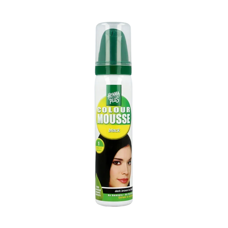 Henna Plus Colour mousse styling zwart 75 Milliliter