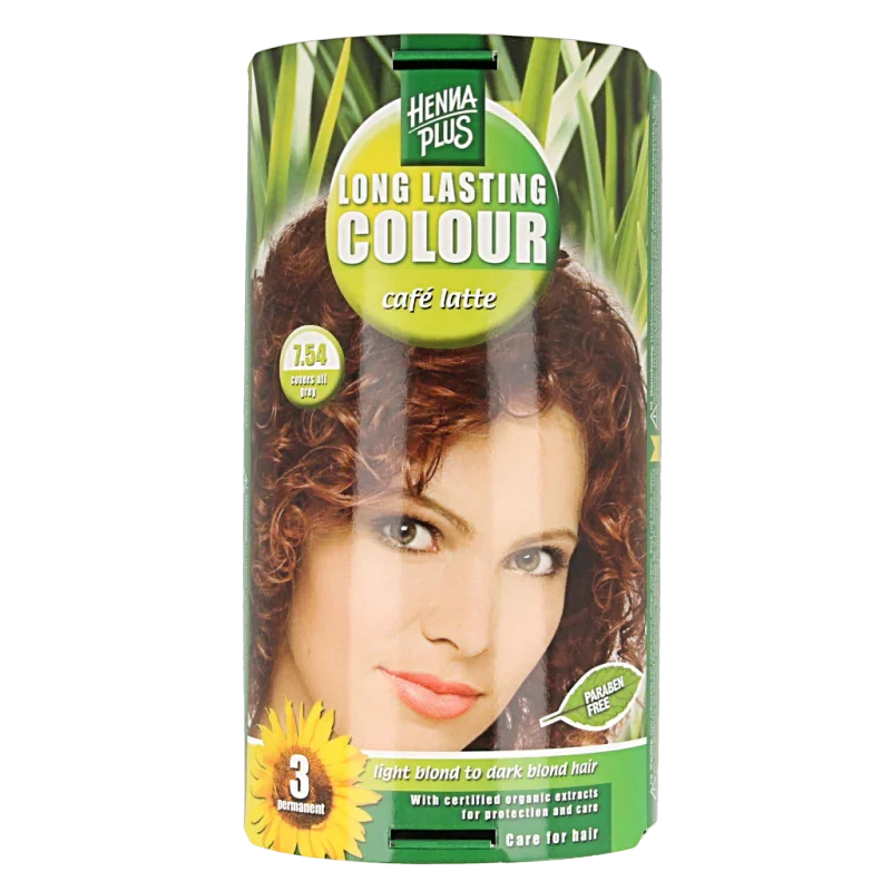 Henna Plus Long lasting colour 7.54 cafe latte 100 Milliliter