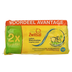 Zwitsal Billendoekjes met lotion 65 stuks 2 Stuks