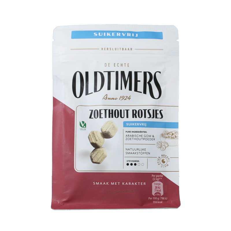 Oldtimers Zoethout rotsjes 100 Gram