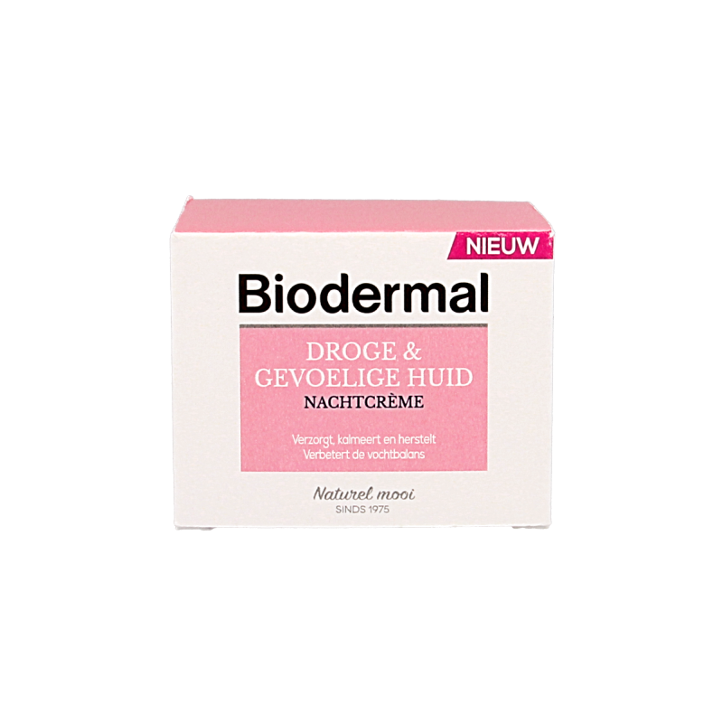 Biodermal Nachtcreme droge en gevoelige huid 50 Milliliter