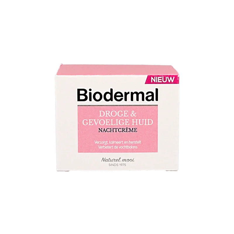 Biodermal Nachtcreme droge en gevoelige huid 50 Milliliter