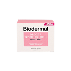 Biodermal Nachtcreme droge en gevoelige huid 50 Milliliter