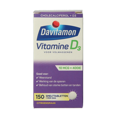 Davitamon Vitamine D volwassenen smelttablet 150.00 Tabletten
