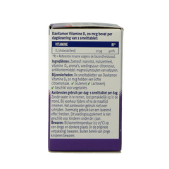 Davitamon Vitamine D3 forte smelttablet 75 Tabletten