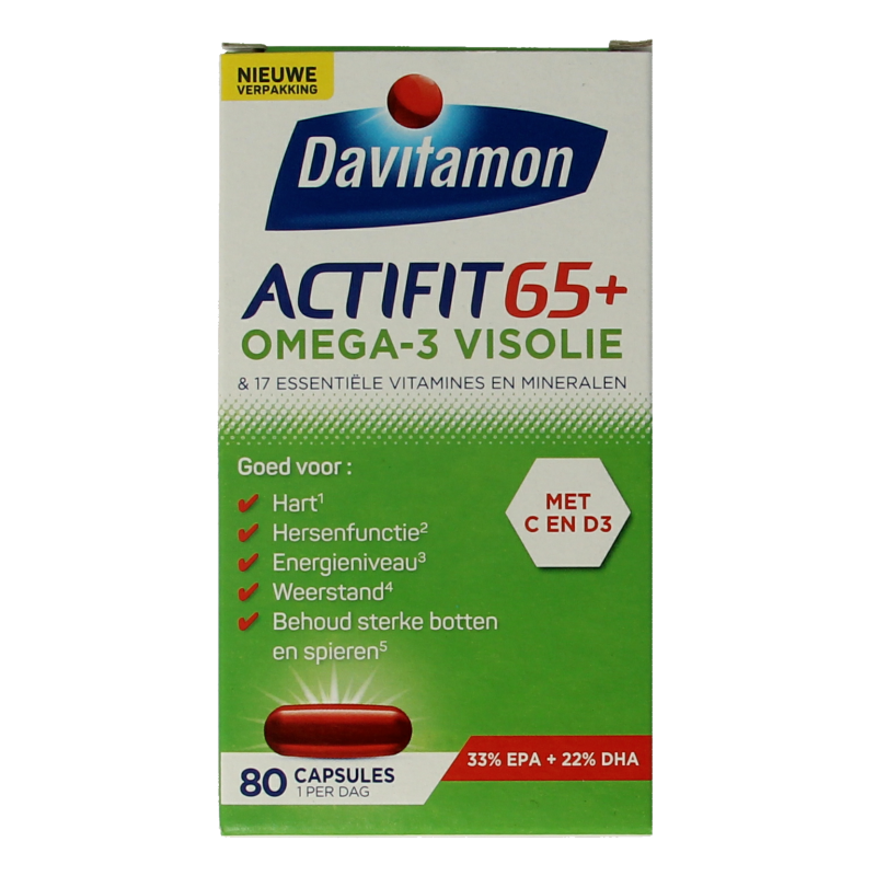 Davitamon Actifit 65+ omega 3 80 Capsules
