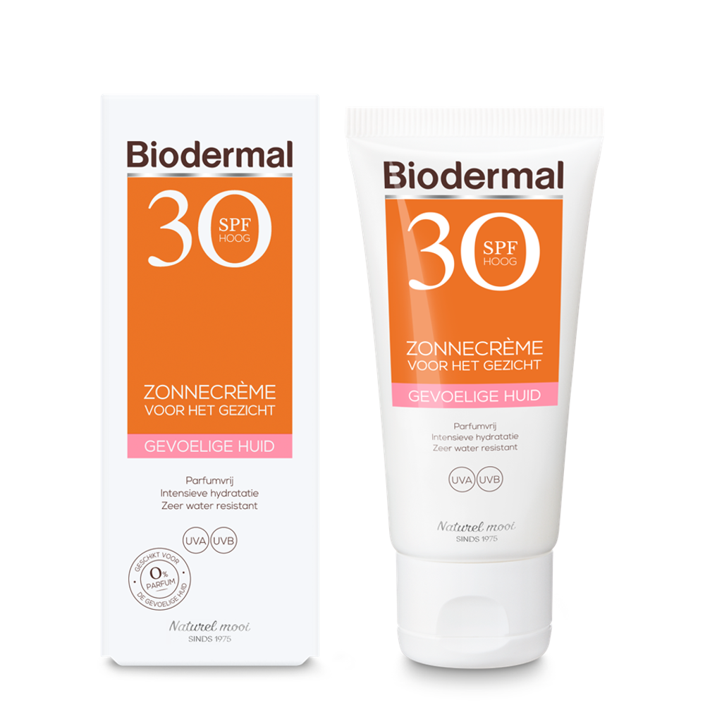 Biodermal Zonnecreme gezicht gevoelige huid SPF30 50 Milliliter