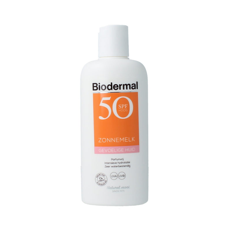 Biodermal Zonnemelk gevoelige huid SPF50+ 200 Milliliter