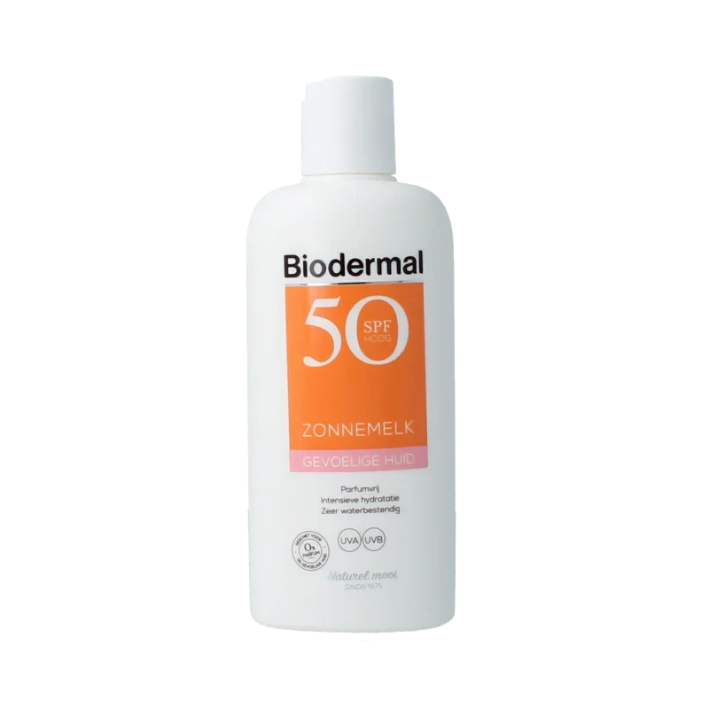 Biodermal Zonnemelk gevoelige huid SPF50+ 200 Milliliter