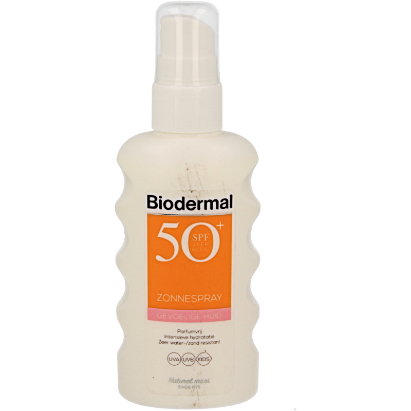 Biodermal Zonnespray gevoelige huid SPF50+ 175 Milliliter