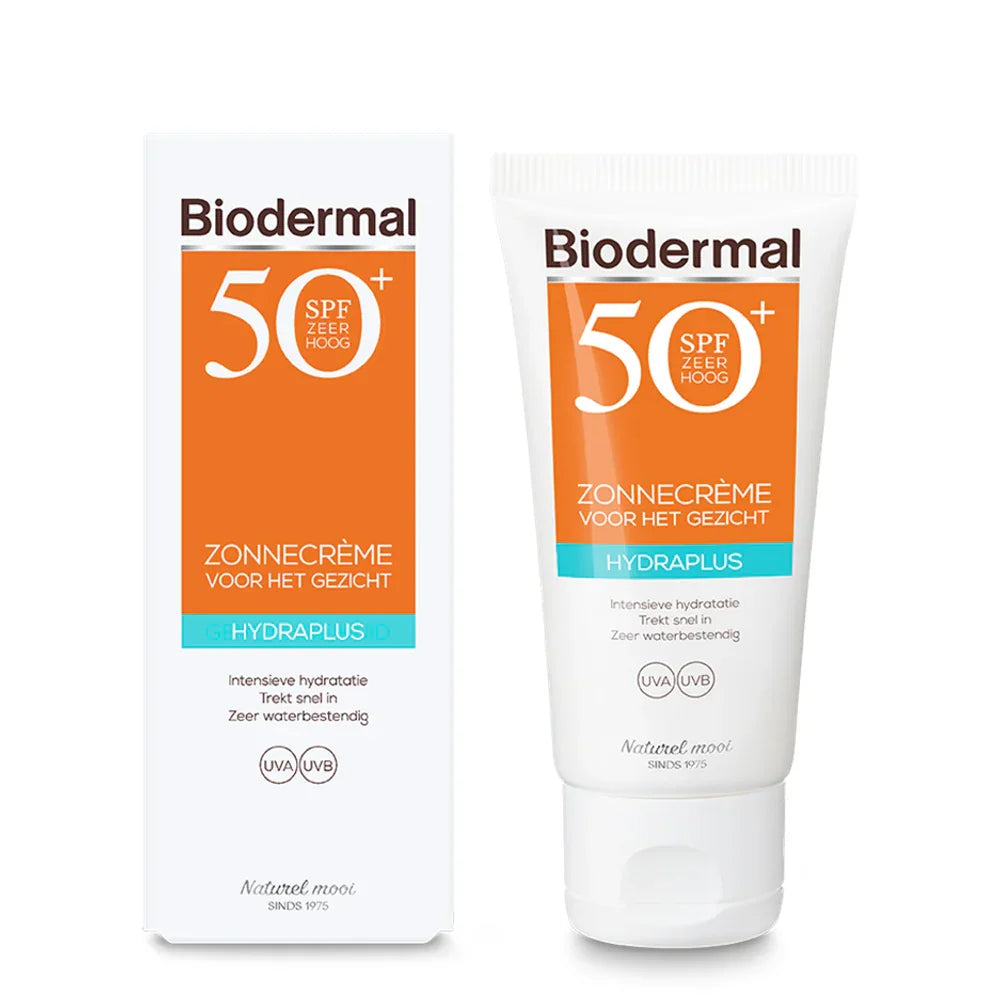Biodermal Zonnecreme gezicht hydraplus SPF50 50 Milliliter